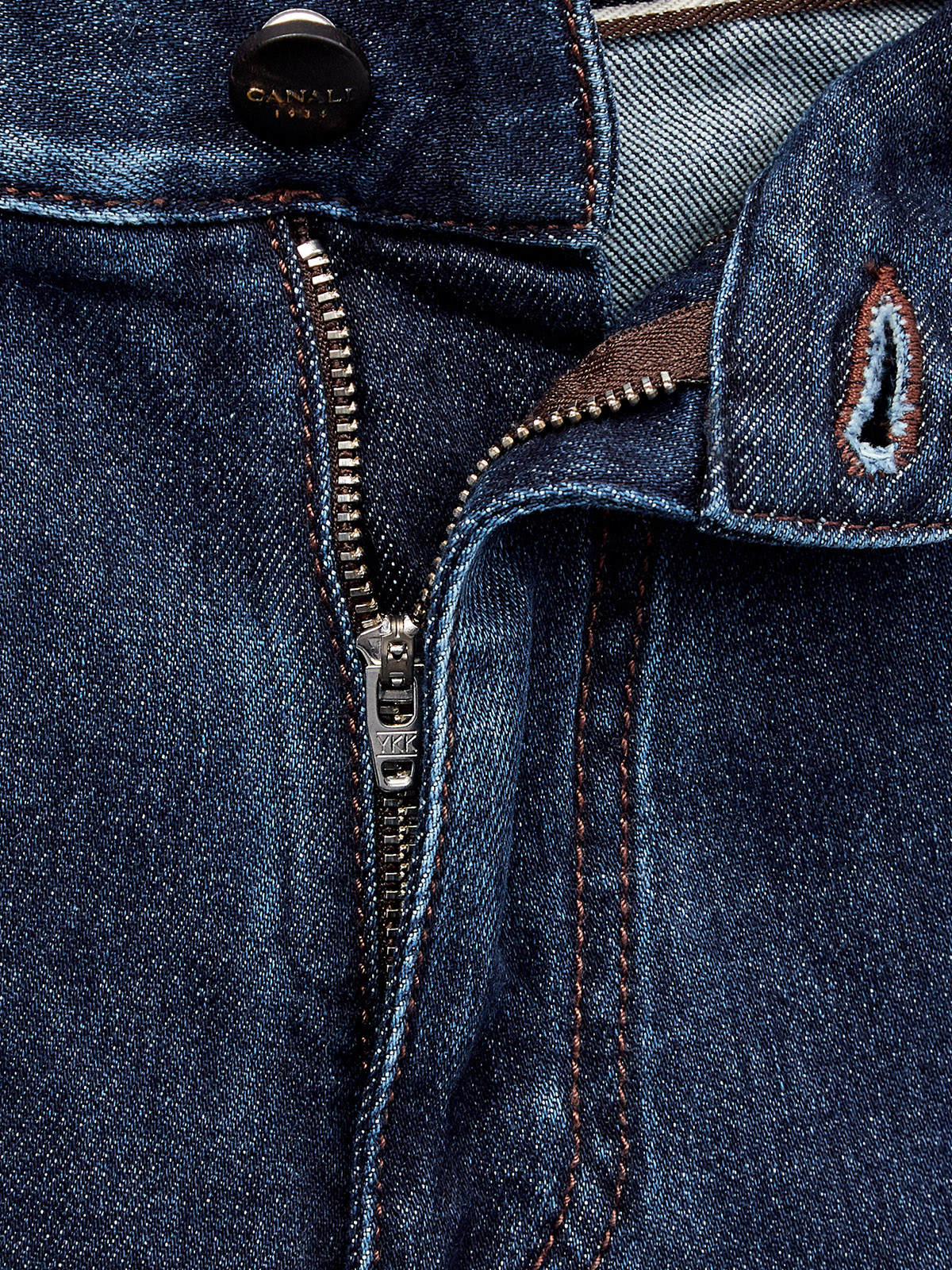 Прямые джинсы из хлопкового денима с волокнами кашемира CANALI, цвет синий, размер 48;50;52;54;56;58;60 - фото 7